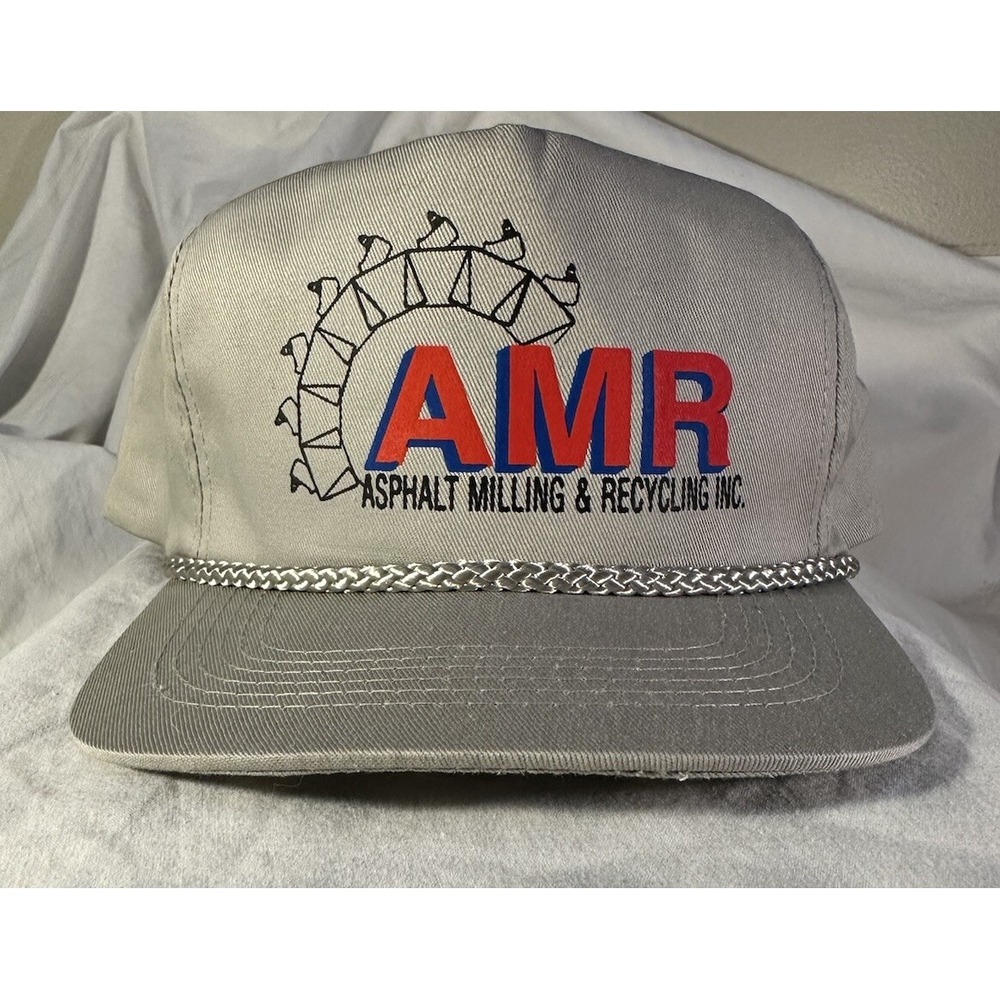 AMR Asphalt‎ Milling & Recycling Hat Grey SnapBack Ball Cap Vintage OS Dad Hat
